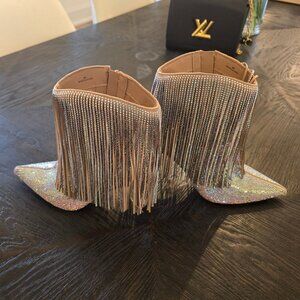 INC International Concepts Rhinestone Fringe Ankle Boots – Size 8 – Like New